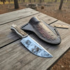 Stag Handle Hunting Knife – Stainless Steel or Damascus Blade | Leather Sheath | JW SteelCrafts by JW SteelCrafts