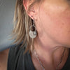 Celestial Crescent Disc Earrings | Sterling Silver + Hand-Pierced Stars | Ride the Wind Collection by mend metalworks