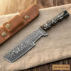 Handmade Damascus Steel Tracker Knife with Leather Sheath & Wooden Handle by JW SteelCrafts