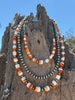 Sterling Silver Graduated Spiny Oyster Barrel Beaded Necklace by Wild Junkie