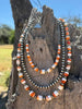 Sterling Silver Graduated Spiny Oyster Barrel Beaded Necklace by Wild Junkie
