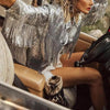 Sterlling Women's Tassel Sequin Jacket Autumn Winter Streewear Rock Stylish Long-sleeved Silver Reflective Jacket Women Outwear Tops by Stevvex