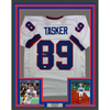 Framed Autographed/Signed Steve Tasker 35x39 Buffalo White Football Jersey JSA COA by Hall of Fame Sports Memorabilia