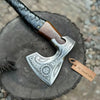 Viking Axe with Leather Wrapped Handle & Engraved Head – JW SteelCrafts by JW SteelCrafts