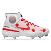 "Strawberry" Nike Alpha Huarache Elite 3 Mid Cleats by Stadium Custom Kicks