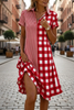 Women's Bohemian 3D Printed V-Neck Short-Sleeve Maxi Dress by FitiqueFit