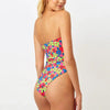 String Bikini Swimsuit Floral Print Swimwear Women Bathing Suit High Waist Bikini Set Beachwear Women's Floral Printed Swimsuit Knotted String Triangle Bikini Tie Side High Cut Cheeky Bikini Set by Stevvex