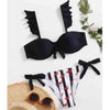 Striped Lace Ruffle Push Up Women Swimsuit Female Swimwear Bra Cup Bikini Set High Cut Bathing Suit Women Two Piece Swimsuits Push Up Bikini Sets Bathing Suits Ruffle Bikini Tops With Bottoms For Teen Girls by Stevvex
