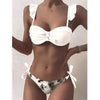 Striped Lace Ruffle Push Up Women Swimsuit Female Swimwear Bra Cup Bikini Set High Cut Bathing Suit Women Two Piece Swimsuits Push Up Bikini Sets Bathing Suits Ruffle Bikini Tops With Bottoms For Teen Girls by Stevvex