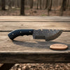 Handmade Damascus Tracker Knife with Black Micarta Handle, Fixed Blade Outdoor Hunting Knife by JW SteelCrafts
