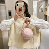 Stunning Ball Purses For Teenagers And Women Stylish Shoulder Bags, Crossbody Chain Hand Bags Personalit Leather Pink Basketball Bag For Females by Stevvex