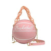 Stunning Ball Purses For Teenagers And Women Stylish Shoulder Bags, Crossbody Chain Hand Bags Personalit Leather Pink Basketball Bag For Females by Stevvex