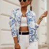 Stunning Flower Print Long Sleeve Women's Bomber Jacket Fashionable Zipper Up Vintage Coat Tops Elegant Slim Basic Ladies Jackets Outwear by Stevvex