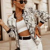 Stunning Flower Print Long Sleeve Women's Bomber Jacket Fashionable Zipper Up Vintage Coat Tops Elegant Slim Basic Ladies Jackets Outwear by Stevvex