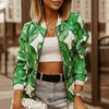 Stunning Flower Print Long Sleeve Women's Bomber Jacket Fashionable Zipper Up Vintage Coat Tops Elegant Slim Basic Ladies Jackets Outwear by Stevvex