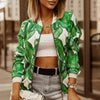 Stunning Flower Print Long Sleeve Women's Bomber Jacket Fashionable Zipper Up Vintage Coat Tops Elegant Slim Basic Ladies Jackets Outwear by Stevvex