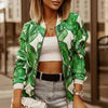 Stunning Flower Print Long Sleeve Women's Bomber Jacket Fashionable Zipper Up Vintage Coat Tops Elegant Slim Basic Ladies Jackets Outwear by Stevvex