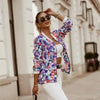 Stunning Flower Print Long Sleeve Women's Bomber Jacket Fashionable Zipper Up Vintage Coat Tops Elegant Slim Basic Ladies Jackets Outwear by Stevvex