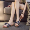 Stylish Women Flax Slippers Casual Summer Flower Elegant Fashion Slippers For Womens by Stevvex