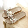 Stylish Women Flax Slippers Casual Summer Flower Elegant Fashion Slippers For Womens by Stevvex