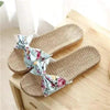 Stylish Women Flax Slippers Casual Summer Flower Elegant Fashion Slippers For Womens by Stevvex