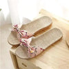 Stylish Women Flax Slippers Casual Summer Flower Elegant Fashion Slippers For Womens by Stevvex