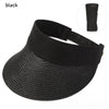 Summer Adjustable Empty Top Hat Portable Foldable Women's Beach Hat Wide Brim Women Sun Hat Fashion Casual Comfortable Cap Visors For Outdoor Activities by Stevvex