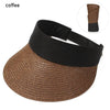 Summer Adjustable Empty Top Hat Portable Foldable Women's Beach Hat Wide Brim Women Sun Hat Fashion Casual Comfortable Cap Visors For Outdoor Activities by Stevvex