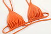 Summer Bikini Luxury Swimwear Women Folds Bikini Set Women's Bikini Set Two Piece Ribbed Front Back Self-tie Triangle Bikini Charming Bottom Bathing Suit Women Swimsuit Lace Up Bikinis For Beach by Stevvex