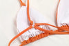 Summer Bikini Luxury Swimwear Women Folds Bikini Set Women's Bikini Set Two Piece Ribbed Front Back Self-tie Triangle Bikini Charming Bottom Bathing Suit Women Swimsuit Lace Up Bikinis For Beach by Stevvex