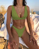Summer Bikini Stylish Swimwear Women Halter Push Up Bikini Women's Neck Triangle Bikini Set Leopard Print Two Piece Swimsuits Set Swimsuit Female Lemon Print Bandage Bathing Suit by Stevvex