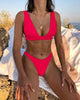 Summer Bikini Stylish Swimwear Women Halter Push Up Bikini Women's Neck Triangle Bikini Set Leopard Print Two Piece Swimsuits Set Swimsuit Female Lemon Print Bandage Bathing Suit by Stevvex