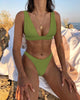 Summer Bikini Stylish Swimwear Women Halter Push Up Bikini Women's Neck Triangle Bikini Set Leopard Print Two Piece Swimsuits Set Swimsuit Female Lemon Print Bandage Bathing Suit by Stevvex