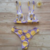 Summer Bikini Stylish Swimwear Women Halter Push Up Bikini Women's Neck Triangle Bikini Set Leopard Print Two Piece Swimsuits Set Swimsuit Female Lemon Print Bandage Bathing Suit by Stevvex
