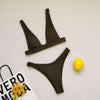 Summer Bikini Stylish Swimwear Women Halter Push Up Bikini Women's Neck Triangle Bikini Set Leopard Print Two Piece Swimsuits Set Swimsuit Female Lemon Print Bandage Bathing Suit by Stevvex