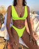 Summer Bikini Stylish Swimwear Women Halter Push Up Bikini Women's Neck Triangle Bikini Set Leopard Print Two Piece Swimsuits Set Swimsuit Female Lemon Print Bandage Bathing Suit by Stevvex