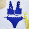 Summer Blue Bikini Women Swimwear Female Swimsuit Women’s Floral Print Lace-up Strapless Padded Comfortable Swimwear Bathing Suit Two-pieces Bikini Set Knotted Bathing Swim Suit by Stevvex