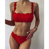 Summer Blue Bikini Women Swimwear Female Swimsuit Women’s Floral Print Lace-up Strapless Padded Comfortable Swimwear Bathing Suit Two-pieces Bikini Set Knotted Bathing Swim Suit by Stevvex