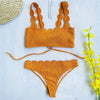 Summer Blue Bikini Women Swimwear Female Swimsuit Women’s Floral Print Lace-up Strapless Padded Comfortable Swimwear Bathing Suit Two-pieces Bikini Set Knotted Bathing Swim Suit by Stevvex