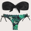 Summer Blue Bikini Women Swimwear Female Swimsuit Women’s Floral Print Lace-up Strapless Padded Comfortable Swimwear Bathing Suit Two-pieces Bikini Set Knotted Bathing Swim Suit by Stevvex