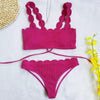 Summer Blue Bikini Women Swimwear Female Swimsuit Women’s Floral Print Lace-up Strapless Padded Comfortable Swimwear Bathing Suit Two-pieces Bikini Set Knotted Bathing Swim Suit by Stevvex