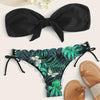 Summer Blue Bikini Women Swimwear Female Swimsuit Women’s Floral Print Lace-up Strapless Padded Comfortable Swimwear Bathing Suit Two-pieces Bikini Set Knotted Bathing Swim Suit by Stevvex