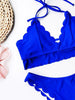 Summer Blue Bikini Women Swimwear Female Swimsuit Women’s Floral Print Lace-up Strapless Padded Comfortable Swimwear Bathing Suit Two-pieces Bikini Set Knotted Bathing Swim Suit by Stevvex