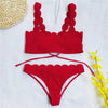 Summer Blue Bikini Women Swimwear Female Swimsuit Women’s Floral Print Lace-up Strapless Padded Comfortable Swimwear Bathing Suit Two-pieces Bikini Set Knotted Bathing Swim Suit by Stevvex