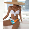 Summer Floral Print Bikini Swimsuit Women 3 Piece High-Waist Bikini Set Swimwear Female Push-Up Bathing Suit Tropical High Waist Wrap Swimsuit With Beach Cover Ups Soft And Breathable Summer Bikini by Stevvex