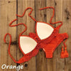 Summer Hand Crochet Women Swimwear Crop Top Push Up Bikini Set Beach Swimsuit Suit Tassel Swim Beach Beachwear Bikini Bra Bikini Swimsuit Women Beach Crochet Crop Summer Halter Bikini by Stevvex