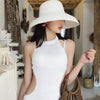Summer Hat New Female Sun Hat Folding Beach Hat New Women's Ladies Wide Large Brim Floppy Folding Summer Beach Sun Hat Straw Cap Big Brim Elegant White Travel Sun Hat 55-58CM by Stevvex
