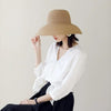 Summer Hat New Female Sun Hat Folding Beach Hat New Women's Ladies Wide Large Brim Floppy Folding Summer Beach Sun Hat Straw Cap Big Brim Elegant White Travel Sun Hat 55-58CM by Stevvex
