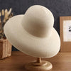 Summer Hat New Female Sun Hat Folding Beach Hat New Women's Ladies Wide Large Brim Floppy Folding Summer Beach Sun Hat Straw Cap Big Brim Elegant White Travel Sun Hat 55-58CM by Stevvex