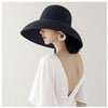 Summer Hat New Female Sun Hat Folding Beach Hat New Women's Ladies Wide Large Brim Floppy Folding Summer Beach Sun Hat Straw Cap Big Brim Elegant White Travel Sun Hat 55-58CM by Stevvex